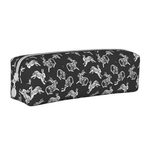 Hgbbdyyjj Federmäppchen aus PVC-Leder mit Tiermotiven, bedruckter Reißverschluss-Organizer für Stifte und kleine Gegenstände, weiß, Einheitsgröße, Taschen-Organizer von Hgbbdyyjj