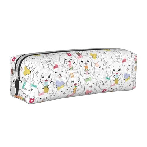 Hgbbdyyjj Federmäppchen aus PVC-Leder mit Tiermotiven, bedruckter Reißverschluss-Organizer für Stifte und kleine Gegenstände, weiß, Einheitsgröße, Taschen-Organizer von Hgbbdyyjj