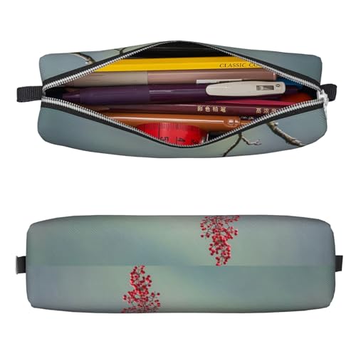 Hgbbdyyjj Federmäppchen aus PVC-Leder mit Vögeln – bedruckter Reißverschluss-Organizer für Stifte und kleine Gegenstände, weiß, Einheitsgröße, Taschen-Organizer von Hgbbdyyjj