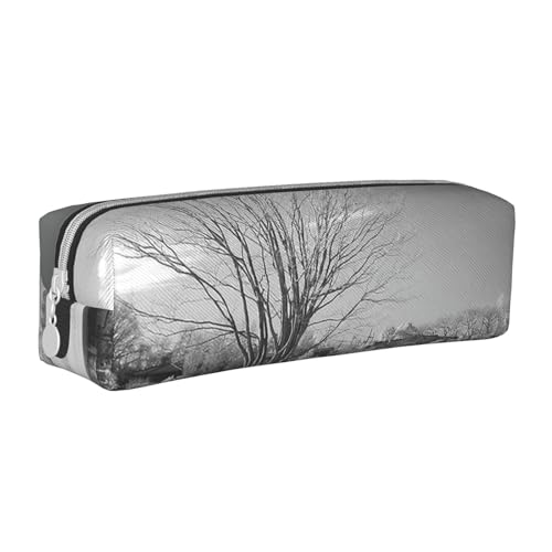 Hgbbdyyjj Federmäppchen aus gekreuztem PVC-Leder – bedruckter Reißverschluss-Organizer für Stifte und kleine Gegenstände, weiß, Einheitsgröße, Taschen-Organizer von Hgbbdyyjj