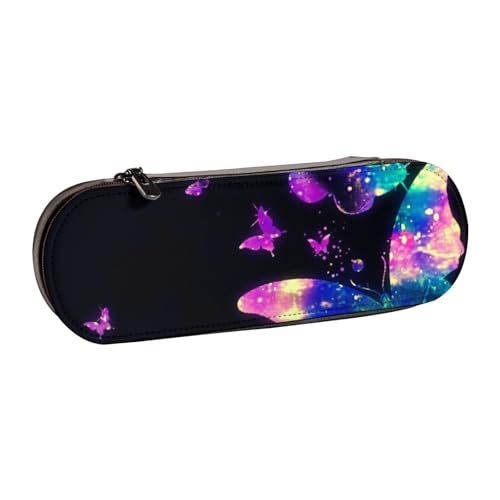 Hgbbdyyjj Federmäppchen mit Schmetterlingsmotiv, multifunktional, wasserdicht, Kosmetiktasche mit Klappen-Design, Schwarz , Einheitsgröße, Taschen-Organizer von Hgbbdyyjj