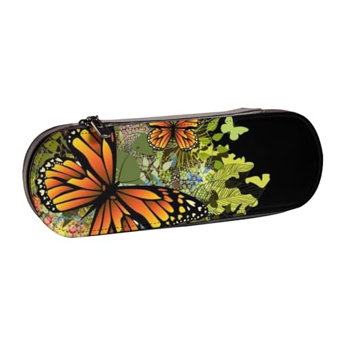 Hgbbdyyjj Federmäppchen mit Schmetterlingsmotiv, multifunktional, wasserdicht, Kosmetiktasche mit Klappen-Design, Schwarz , Einheitsgröße, Taschen-Organizer von Hgbbdyyjj