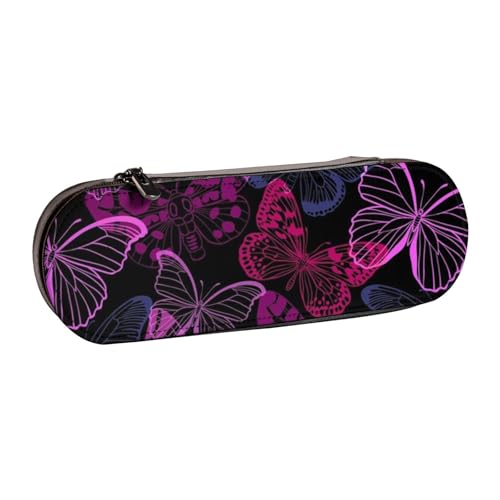 Hgbbdyyjj Federmäppchen mit Schmetterlingsmotiv, multifunktional, wasserdicht, Kosmetiktasche mit Klappen-Design, Schwarz , Einheitsgröße, Taschen-Organizer von Hgbbdyyjj