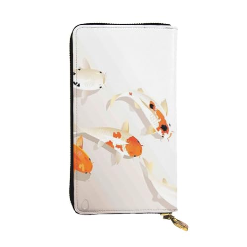 Hgbbdyyjj Fish Carps with Spots Premium Long Wallet for Women - Pu Leather Zip Around Purse with 12 Card Slots & Coin Pocket von Hgbbdyyjj
