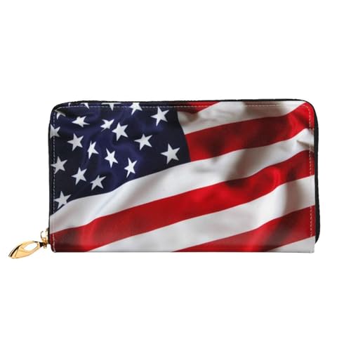 Hgbbdyyjj Flag Premium Long Wallet für Damen und Herren - Geldbörse mit Reißverschluss aus PU-Leder mit 12 Kartenfächern und Münzfach von Hgbbdyyjj
