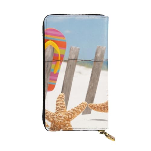 Hgbbdyyjj Flip Flop Premium Long Wallet für Damen – PU-Leder Reißverschluss Around Geldbörse mit 12 Kartenfächern & Münzfach von Hgbbdyyjj