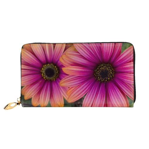 Hgbbdyyjj Flower Premium Long Wallet für Damen und Herren - Geldbörse mit Reißverschluss aus PU-Leder mit 12 Kartenfächern und Münzfach von Hgbbdyyjj