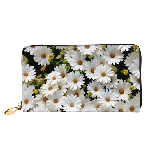 Hgbbdyyjj Flower Premium Long Wallet für Damen und Herren - Geldbörse mit Reißverschluss aus PU-Leder mit 12 Kartenfächern und Münzfach von Hgbbdyyjj