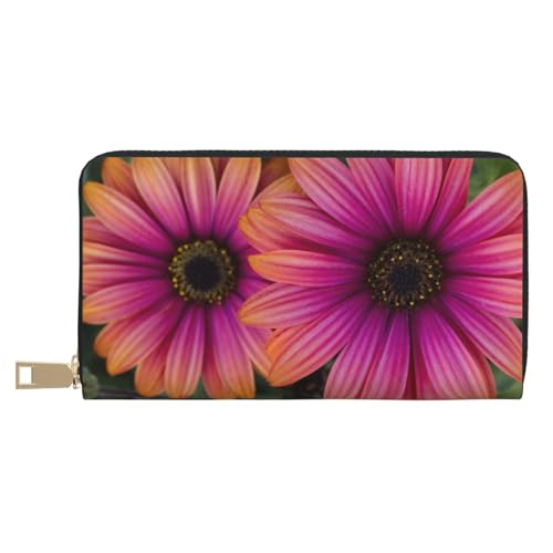 Hgbbdyyjj Flower Premium Long Wallet für Damen und Herren - Geldbörse mit Reißverschluss aus PU-Leder mit 12 Kartenfächern und Münzfach von Hgbbdyyjj