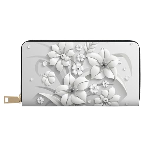 Hgbbdyyjj Flower Premium Long Wallet für Damen und Herren - Geldbörse mit Reißverschluss aus PU-Leder mit 12 Kartenfächern und Münzfach von Hgbbdyyjj