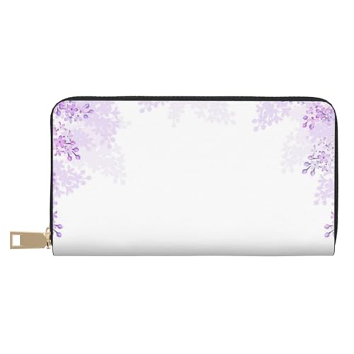 Hgbbdyyjj Framing Lilac Flowers in Blossom Premium Long Wallet für Damen und Herren - Geldbörse mit Reißverschluss aus PU-Leder mit 12 Kartenfächern und Münzfach von Hgbbdyyjj