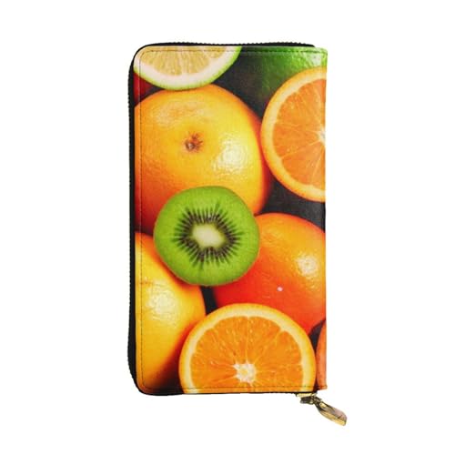 Hgbbdyyjj Fresh Fruit Premium Long Wallet für Damen – PU-Leder Geldbörse mit Reißverschluss und 12 Kartenfächern & Münzfach von Hgbbdyyjj