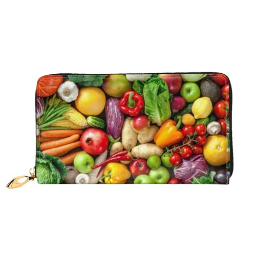 Hgbbdyyjj Fresh Fruits and Vegetables Premium Long Wallet for Men and Women - Zip Wallet in Pu Leather with 12 Card Slots and Coin Pocket von Hgbbdyyjj