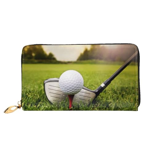 Hgbbdyyjj Golfball Premium Lange Geldbörse für Damen und Herren - Reißverschluss Geldbörse aus PU-Leder mit 12 Kartenfächern und Münzfach von Hgbbdyyjj