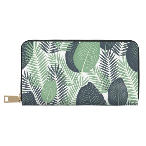 Hgbbdyyjj Green Tropical Leaves Premium Long Wallet for Men and Women - Zip Wallet in Pu Leather with 12 Card Slots and Coin Pocket Hgbbdyyjj Green Tropical Leaves Premium Long Wallet for Men and Women - Zip Wallet in Pu Leather with 12 Card Slots and Coin Pocket von Hgbbdyyjj