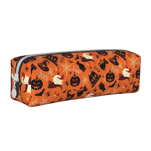 Hgbbdyyjj Halloween Federmäppchen aus PVC-Leder mit Kreuznarbenmuster – bedruckter Reißverschluss-Organizer für Stifte und kleine Gegenstände, weiß, Einheitsgröße, Taschen-Organizer von Hgbbdyyjj