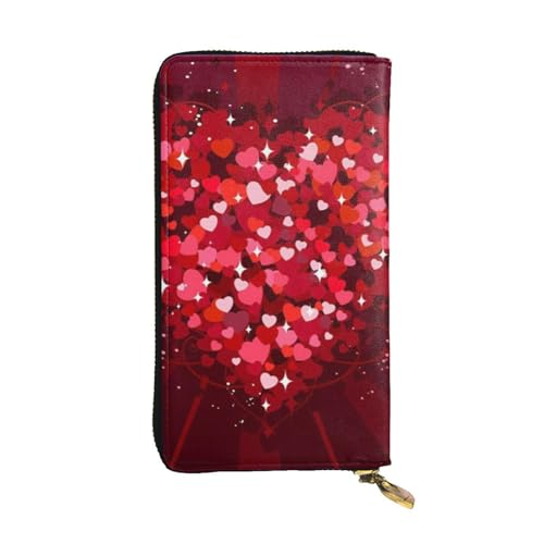 Hgbbdyyjj Happy Valentine's Day Premium Lange Geldbörse für Frauen – PU-Leder Geldbörse mit Reißverschluss und 12 Kartenfächern & Münzfach von Hgbbdyyjj