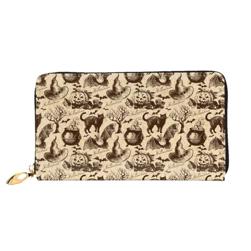 Hgbbdyyjj Hexenhut Premium Lange Geldbörse für Männer und Frauen - Reißverschluss Geldbörse aus PU-Leder mit 12 Kartenfächern und Münzfach von Hgbbdyyjj