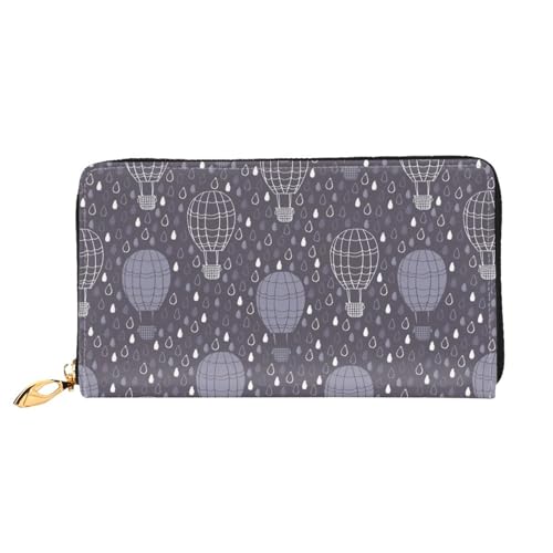 Hgbbdyyjj Hot Air Balloon Premium Long Wallet für Damen und Herren - Geldbörse mit Reißverschluss aus PU-Leder mit 12 Kartenfächern und Münzfach von Hgbbdyyjj