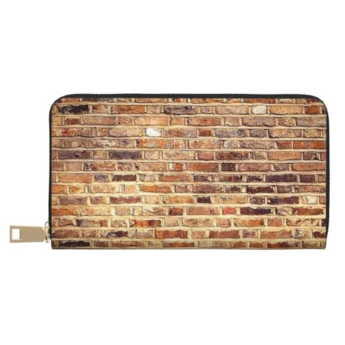 Hgbbdyyjj Industrial Brick Wall Background Premium Long Wallet for Men and Women - Zip Wallet in Pu Leather with 12 Card Slots and Coin Pocket von Hgbbdyyjj