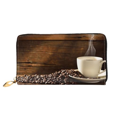 Hgbbdyyjj Kaffeebecher und Kaffeebohnen Premium Lange Geldbörse für Damen und Herren - Reißverschluss Geldbörse aus PU-Leder mit 12 Kartenfächern und Münzfach Hgbbdyyjj Kaffeebecher und Kaffeebohnen Premium Lange Geldbörse für Damen und Herren - Reißverschluss Geldbörse aus PU-Leder mit 12 Kartenfächern und Münzfach von Hgbbdyyjj