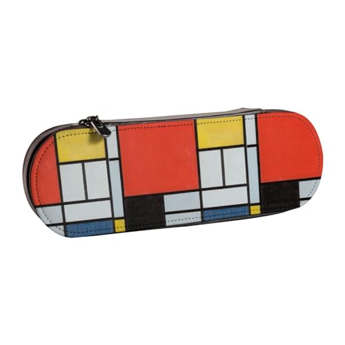 Hgbbdyyjj Komposition in Rot, Gelb, Blau und Schwarz, personalisierbar, bedruckt, multifunktional, wasserdicht, Kosmetiktasche mit Klappen-Design, Schwarz , Einheitsgröße, Taschen-Organizer von Hgbbdyyjj