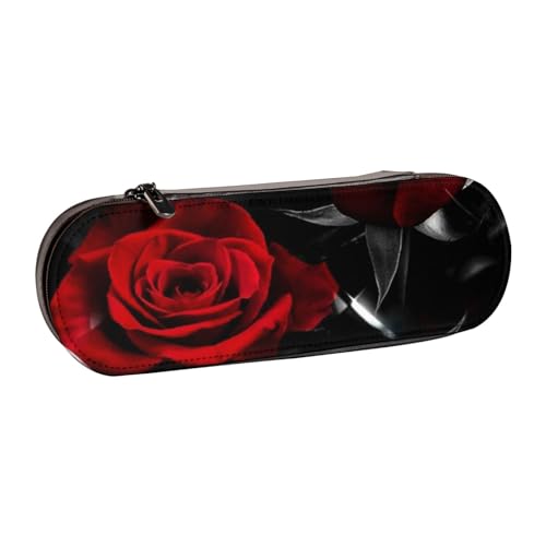 Hgbbdyyjj Kosmetiktasche mit Klappe, multifunktional, wasserdicht, Motiv: Rote Rose, personalisierbar, Schwarz , Einheitsgröße, Taschen-Organizer von Hgbbdyyjj