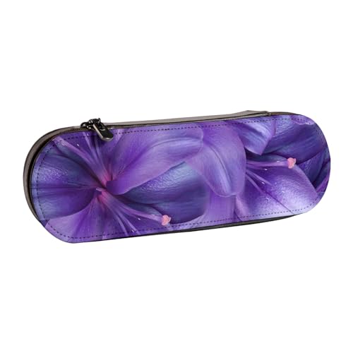 Hgbbdyyjj Kosmetiktasche mit Lilien-Motiv, bedruckt, multifunktional, wasserdicht, mit Klappe, Violett, Schwarz , Einheitsgröße, Taschen-Organizer von Hgbbdyyjj