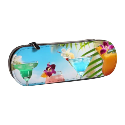 Hgbbdyyjj Kosmetiktasche mit Motiv Tropical Beach Drink personalisierbar, multifunktional, wasserdicht, mit Klappen-Design, Schwarz , Einheitsgröße, Taschen-Organizer von Hgbbdyyjj
