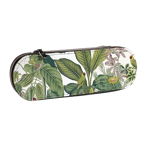 Hgbbdyyjj Kosmetiktasche mit tropischem Blumenblatt, Papagei, personalisierbar, multifunktional, wasserdicht, mit Klappen-Design, Schwarz , Einheitsgröße, Taschen-Organizer von Hgbbdyyjj