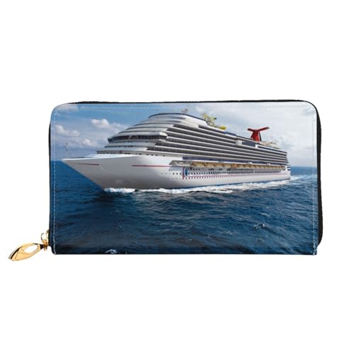 Hgbbdyyjj Kreuzfahrtschiff Premium Long Wallet für Damen und Herren - Reißverschluss Geldbörse aus PU-Leder mit 12 Kartenfächern und Münzfach von Hgbbdyyjj
