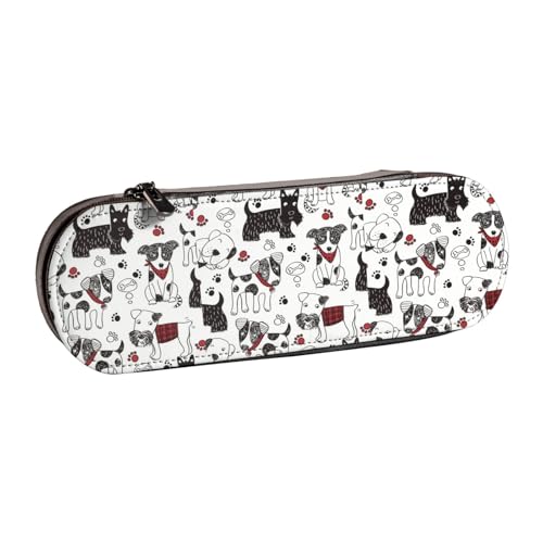 Hgbbdyyjj Lovely Dogs Personalisierbarer bedruckter multifunktionaler wasserdichter Stiftebeutel Kosmetiktasche mit Klappen-Design, Schwarz , Einheitsgröße, Taschen-Organizer von Hgbbdyyjj