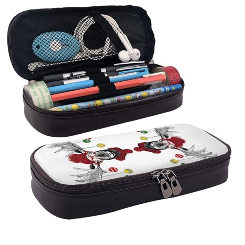 Hgbbdyyjj Lustiges Weihnachtsmotiv mit großer Kapazität, multifunktional, Lederklappe, Federmäppchen, Kosmetiktasche, weich und schmutzabweisend, Schwarz , Einheitsgröße, Taschen-Organizer von Hgbbdyyjj