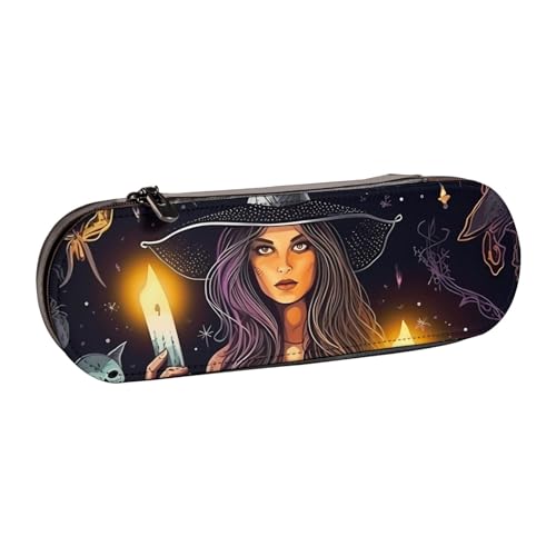 Hgbbdyyjj Magic Witch Witchcraft Bohemian Drawing Personalised Printed Multifunktional Waterproof Pen Pouch Cosmetic Bag with Flap Design, Schwarz , Einheitsgröße, Taschen-Organizer von Hgbbdyyjj