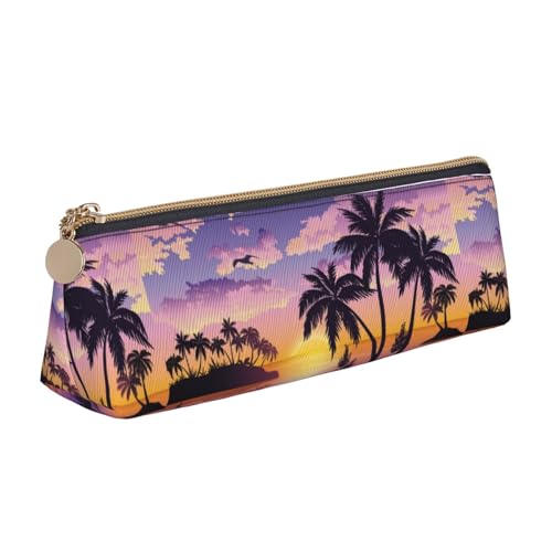 Hgbbdyyjj Multifunktionale Aufbewahrungstasche aus Leder, Motiv: Sommerpalme, personalisierbar, großes Fassungsvermögen, dreieckig, aus Leder, weiß, Einheitsgröße, Taschen-Organizer von Hgbbdyyjj