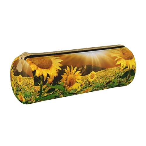 Hgbbdyyjj Multifunktionale Aufbewahrungstasche aus Leder, Motiv: Sonnenblumen unter Wolken, personalisierbar, weiß, Einheitsgröße, Taschen-Organizer von Hgbbdyyjj