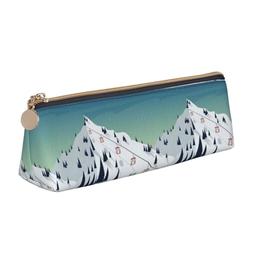 Hgbbdyyjj Multifunktionale Aufbewahrungstasche aus Leder, Motiv: Winterlandschaft, personalisierbar, großes Fassungsvermögen, dreieckig, aus Leder, weiß, Einheitsgröße, Taschen-Organizer von Hgbbdyyjj