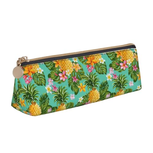 Hgbbdyyjj Multifunktionale Aufbewahrungstasche aus Leder, Motiv: tropische Früchte, Ananas, personalisierbar, großes Fassungsvermögen, dreieckig, aus Leder, weiß, Einheitsgröße, Taschen-Organizer von Hgbbdyyjj