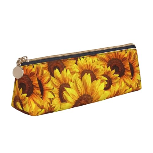 Hgbbdyyjj Multifunktionale Aufbewahrungstasche aus Leder, dreieckig, Motiv: gelbe Sonnenblume, personalisierbar, weiß, Einheitsgröße, Taschen-Organizer von Hgbbdyyjj