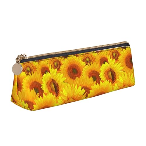 Hgbbdyyjj Multifunktionale Aufbewahrungstasche aus Leder, dreieckig, Motiv: gelbe Sonnenblume, personalisierbar, weiß, Einheitsgröße, Taschen-Organizer von Hgbbdyyjj
