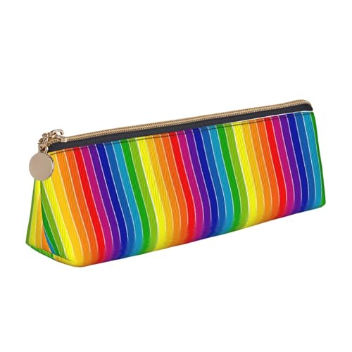 Hgbbdyyjj Multifunktionale Aufbewahrungstasche aus Leder, gestreift, dreieckig, mit Regenbogen-Motiv, personalisierbar, weiß, Einheitsgröße, Taschen-Organizer von Hgbbdyyjj