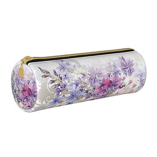 Hgbbdyyjj Multifunktionale Aufbewahrungstasche aus Leder, mit Blumenmuster, personalisierbar, groß, rund, für Schreibwaren, weiß, Einheitsgröße, Taschen-Organizer von Hgbbdyyjj