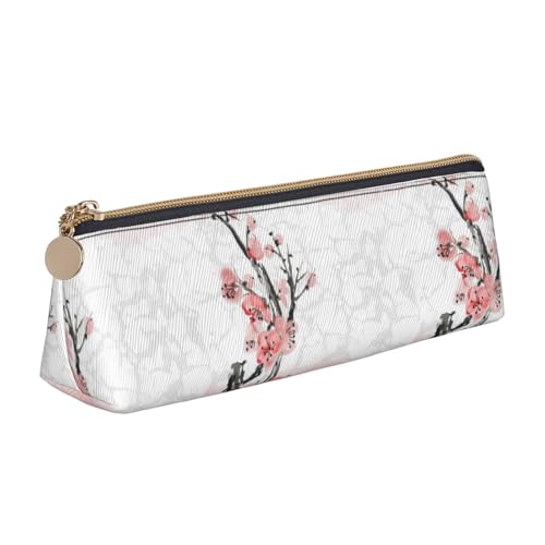 Hgbbdyyjj Multifunktionale Aufbewahrungstasche aus Leder, mit Kirschblütenmuster, dreieckig, mit großem Fassungsvermögen, personalisierbar, weiß, Einheitsgröße, Taschen-Organizer von Hgbbdyyjj