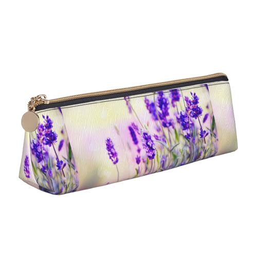 Hgbbdyyjj Multifunktionale Aufbewahrungstasche aus Leder, mit Lavendelblüte, dreieckig, mit großem Fassungsvermögen, personalisierbar, weiß, Einheitsgröße, Taschen-Organizer von Hgbbdyyjj
