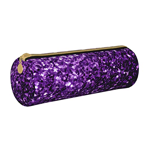 Hgbbdyyjj Multifunktionale Aufbewahrungstasche aus Leder, mit großem Fassungsvermögen, rund, mit Glitzer, Violett, weiß, Einheitsgröße, Taschen-Organizer von Hgbbdyyjj