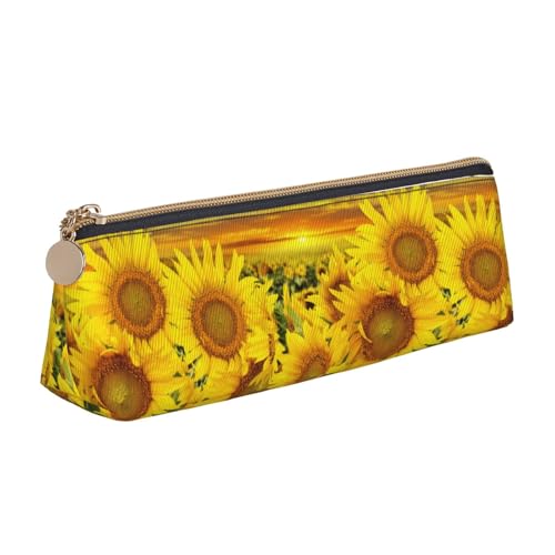 Hgbbdyyjj Multifunktionale Aufbewahrungstasche aus Leder mit Sonnenblumenmuster, personalisierbar, großes Fassungsvermögen, dreieckig, aus Leder, weiß, Einheitsgröße, Taschen-Organizer von Hgbbdyyjj