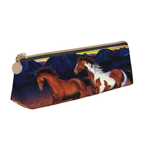 Hgbbdyyjj Multifunktionale Aufbewahrungstasche aus Leder mit großem Fassungsvermögen, Motiv: Laufpferde, personalisierbar, weiß, Einheitsgröße, Taschen-Organizer von Hgbbdyyjj