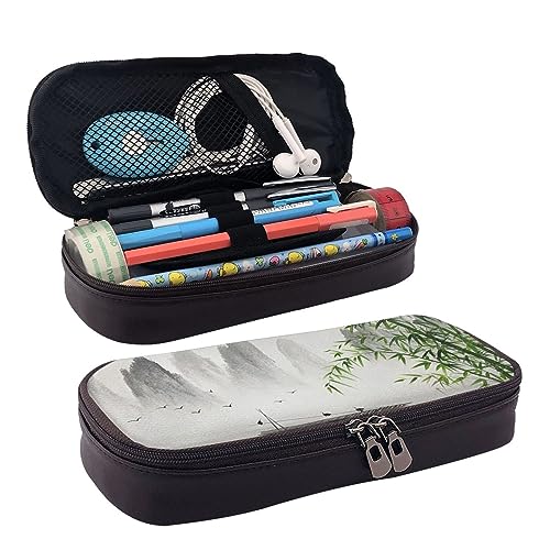 Hgbbdyyjj Multifunktionales Federmäppchen aus Leder mit Klappe, Kosmetiktasche, weich und schmutzabweisend, Schwarz , Einheitsgröße, Taschen-Organizer von Hgbbdyyjj