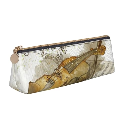 Hgbbdyyjj Multifunktions-Aufbewahrungstasche aus Leder, Motiv: Schmetterling und Cello, dreieckig, personalisierbar, weiß, Einheitsgröße, Taschen-Organizer von Hgbbdyyjj