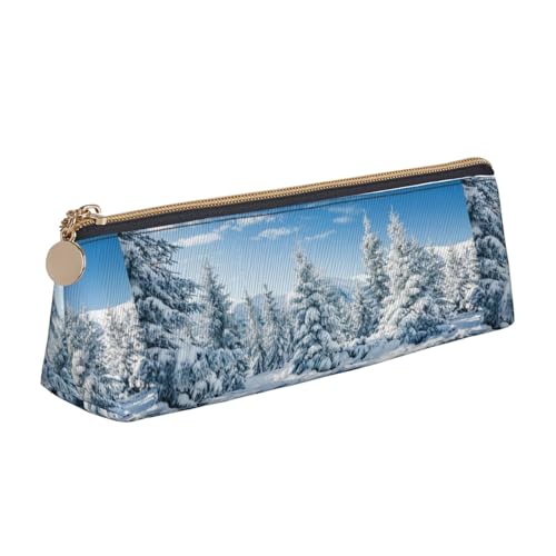 Hgbbdyyjj Multifunktions-Aufbewahrungstasche aus Leder, Motiv: Winterbäume, personalisierbar, großes Fassungsvermögen, dreieckig, aus Leder, weiß, Einheitsgröße, Taschen-Organizer von Hgbbdyyjj